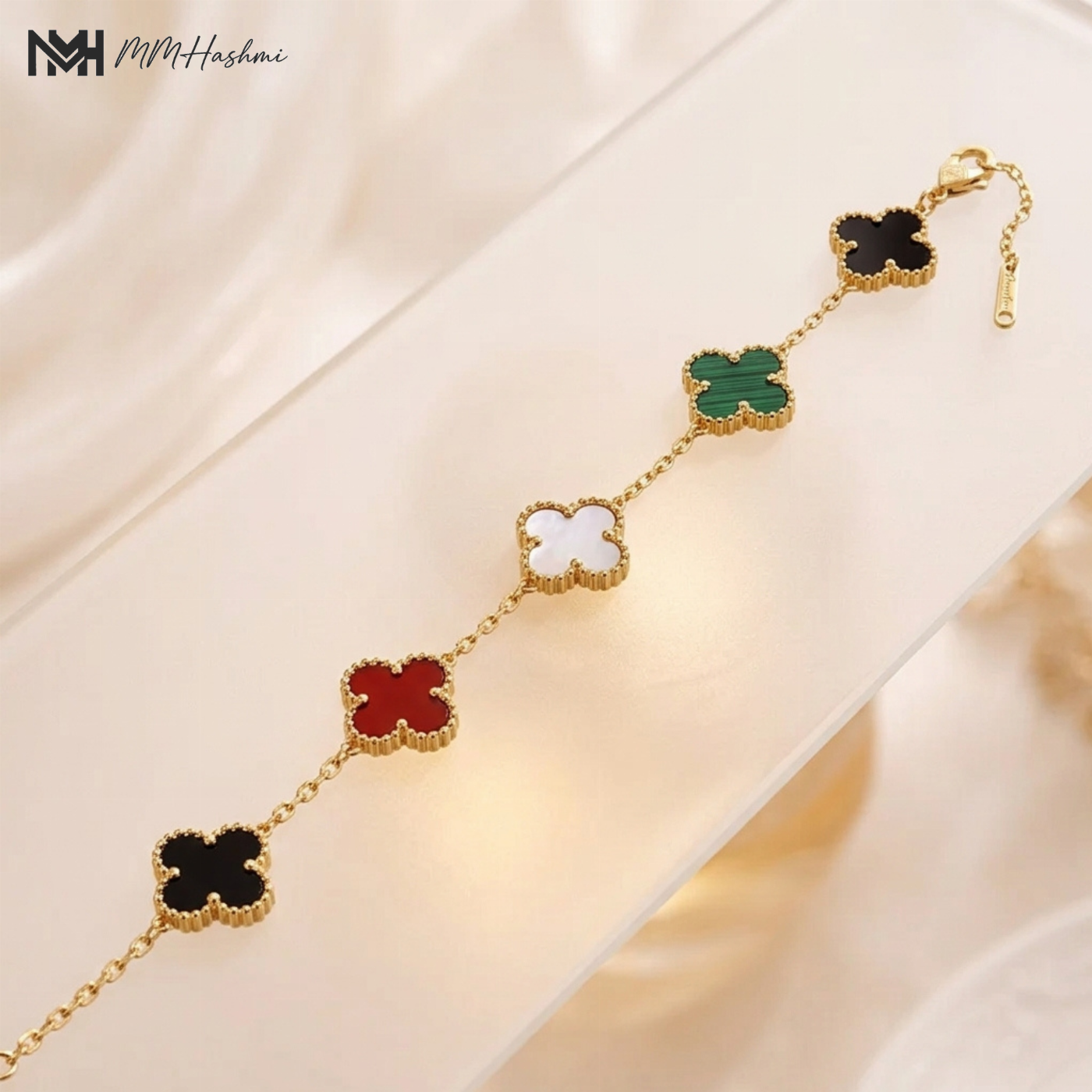 Multicolor Clover Stainless Steel Bracelet